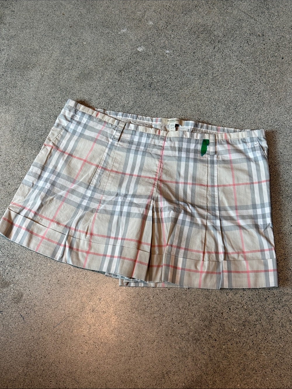 Burberry Tan and Grey Plaid shorts